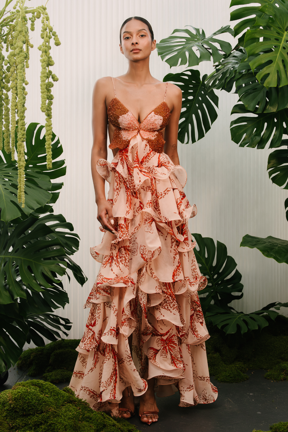 Morgan | Butterfly Maxi Dress Nude