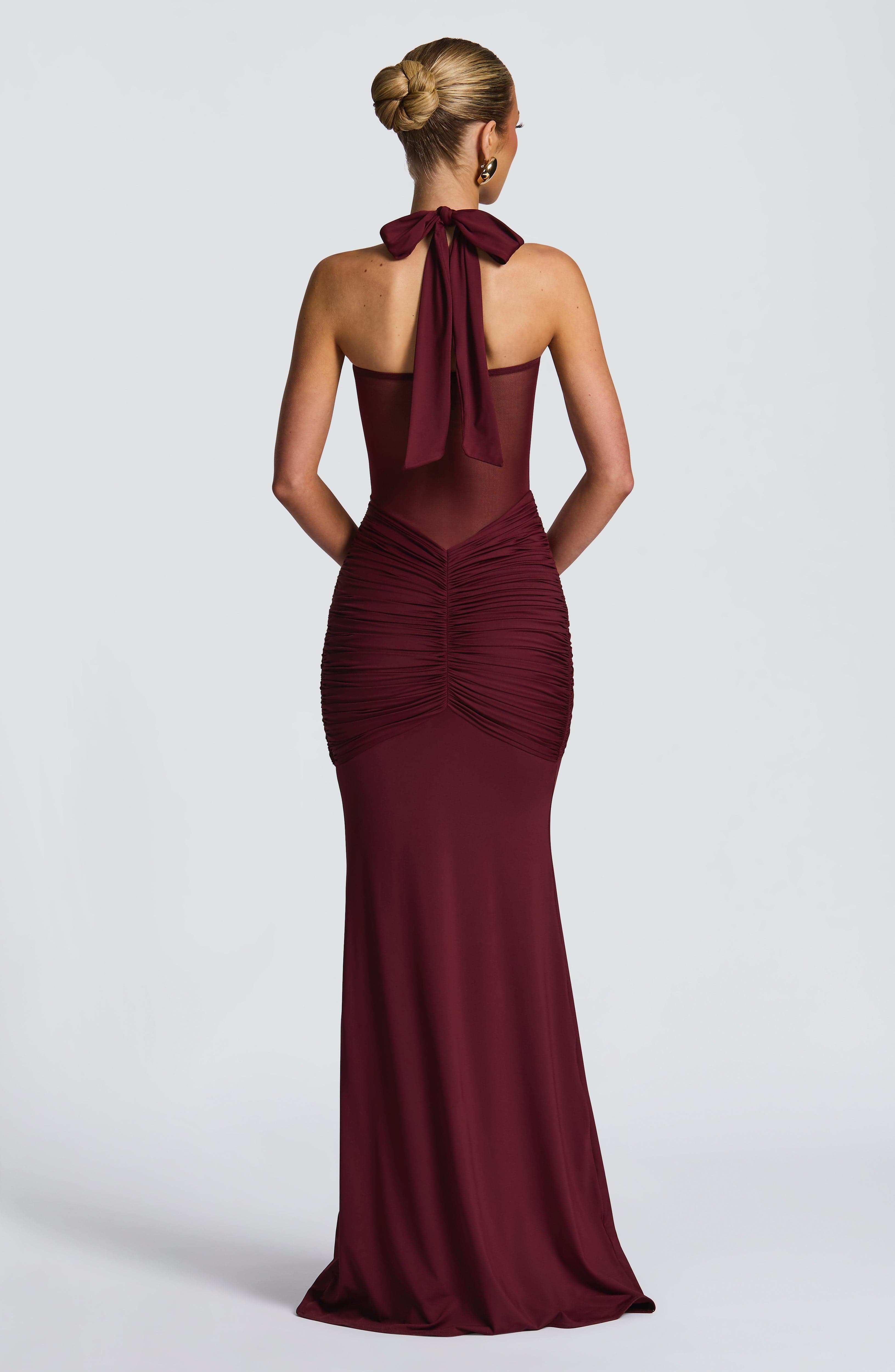 Aurea | Halter Maxi Dress Wine Red