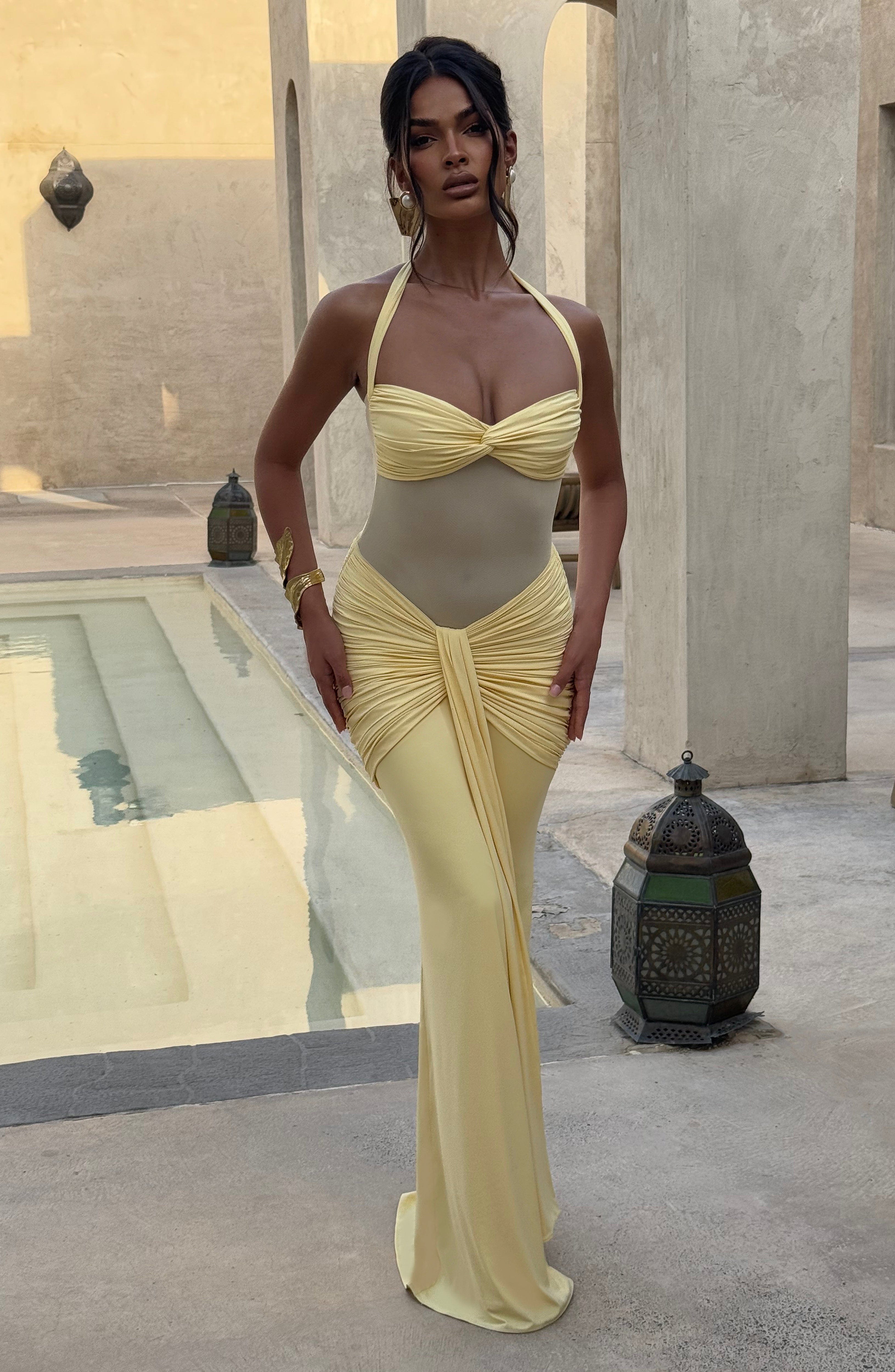 Aurea | Halter Maxi Dress Yellow